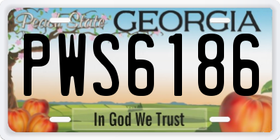 GA license plate PWS6186