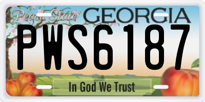 GA license plate PWS6187