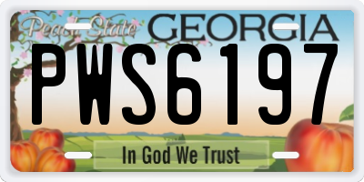 GA license plate PWS6197