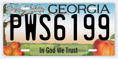 GA license plate PWS6199
