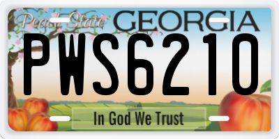 GA license plate PWS6210