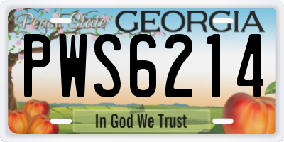 GA license plate PWS6214