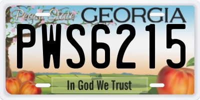 GA license plate PWS6215