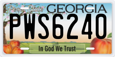 GA license plate PWS6240