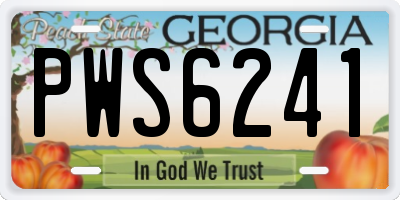 GA license plate PWS6241