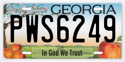 GA license plate PWS6249