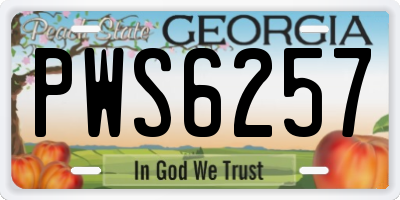 GA license plate PWS6257