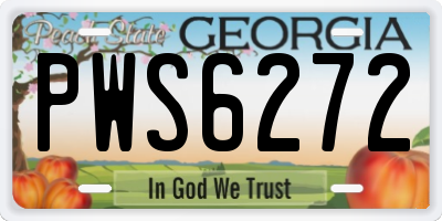 GA license plate PWS6272