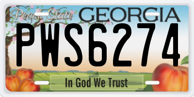 GA license plate PWS6274