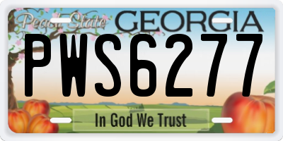 GA license plate PWS6277