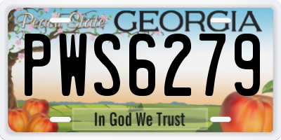GA license plate PWS6279