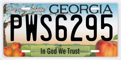 GA license plate PWS6295