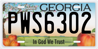 GA license plate PWS6302