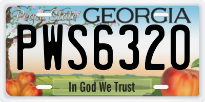 GA license plate PWS6320