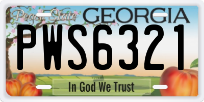 GA license plate PWS6321