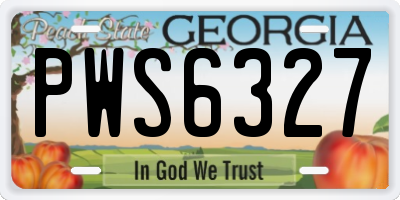 GA license plate PWS6327