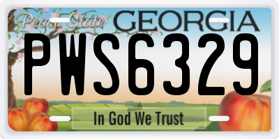 GA license plate PWS6329