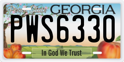 GA license plate PWS6330