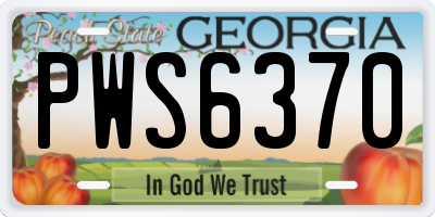 GA license plate PWS6370