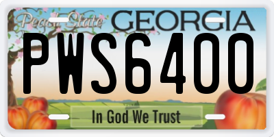 GA license plate PWS6400