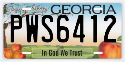 GA license plate PWS6412