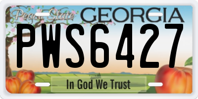 GA license plate PWS6427