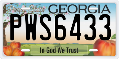 GA license plate PWS6433