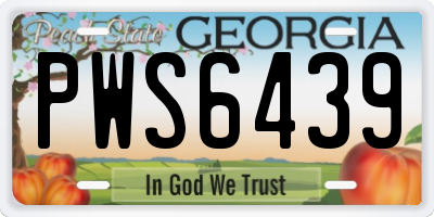 GA license plate PWS6439
