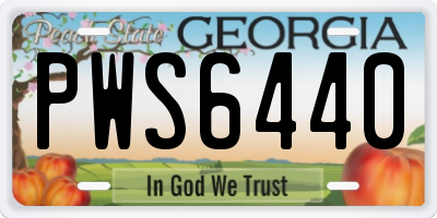 GA license plate PWS6440