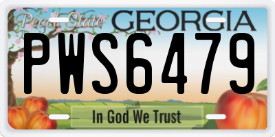 GA license plate PWS6479