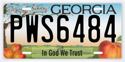GA license plate PWS6484
