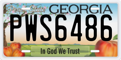 GA license plate PWS6486