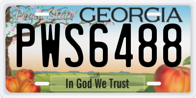 GA license plate PWS6488