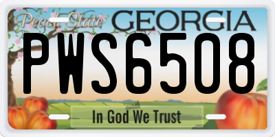 GA license plate PWS6508