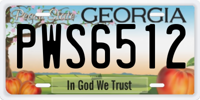 GA license plate PWS6512