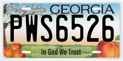 GA license plate PWS6526