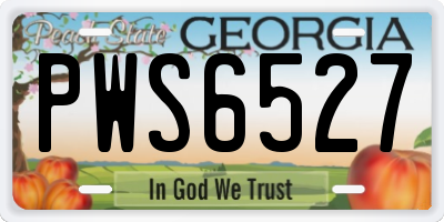 GA license plate PWS6527