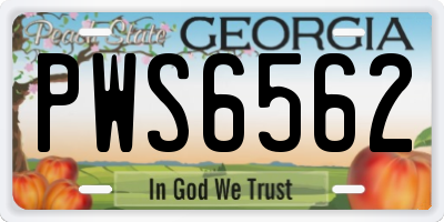 GA license plate PWS6562