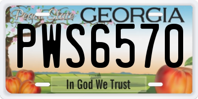 GA license plate PWS6570