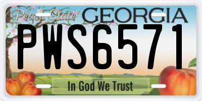 GA license plate PWS6571