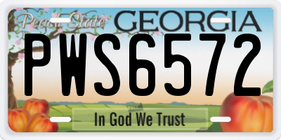 GA license plate PWS6572