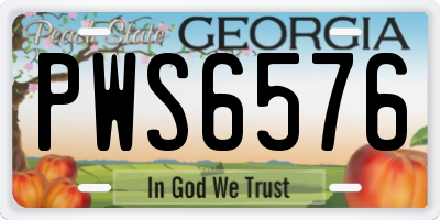 GA license plate PWS6576