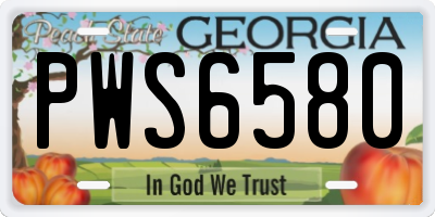 GA license plate PWS6580