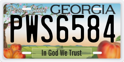 GA license plate PWS6584