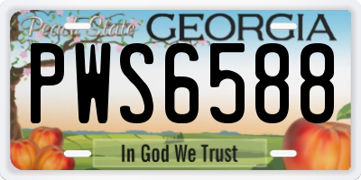 GA license plate PWS6588