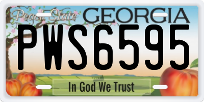 GA license plate PWS6595