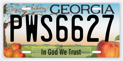 GA license plate PWS6627