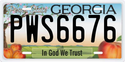 GA license plate PWS6676