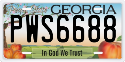 GA license plate PWS6688