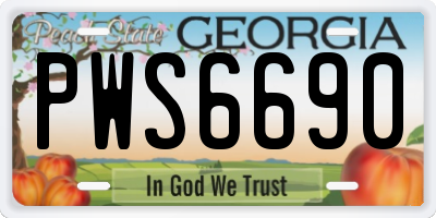 GA license plate PWS6690